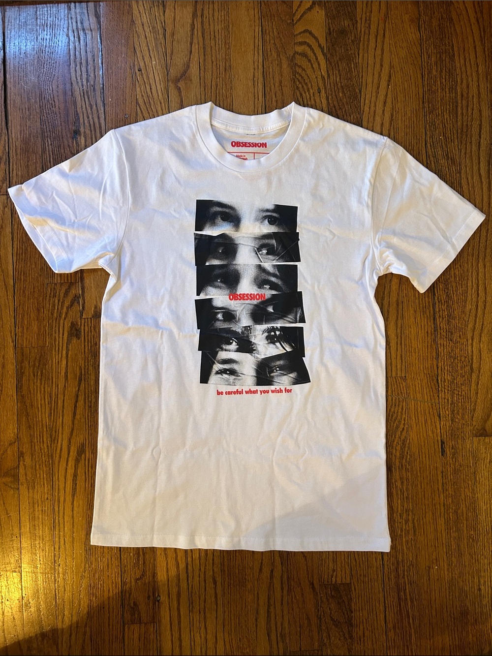 “Obsession” (2026) White Unisex Graphic T-Shirt - Small, NWOT